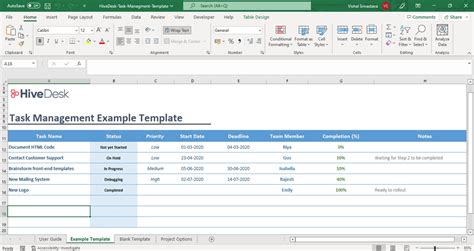 Task Management Template | Free Template in Excel