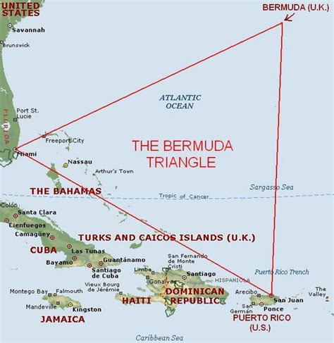 Bermuda Triangle Map, Area and Location | Bermuda Triangle History in ...