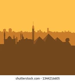 Cairo Skyline Silhouette Vector Background Stock Vector (Royalty Free ...