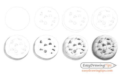 How to Draw a Cookie in 8 Steps (Line Drawing & Shading) - EasyDrawingTips