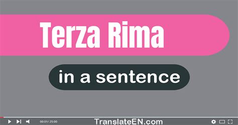 Use "Terza-rima" In A Sentence