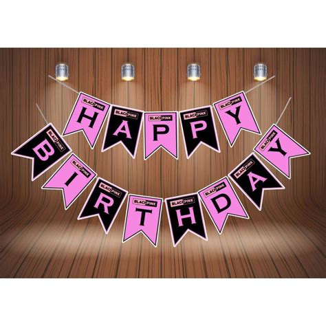 Black Pink Theme Happy Birthday Banner | Shopee Philippines