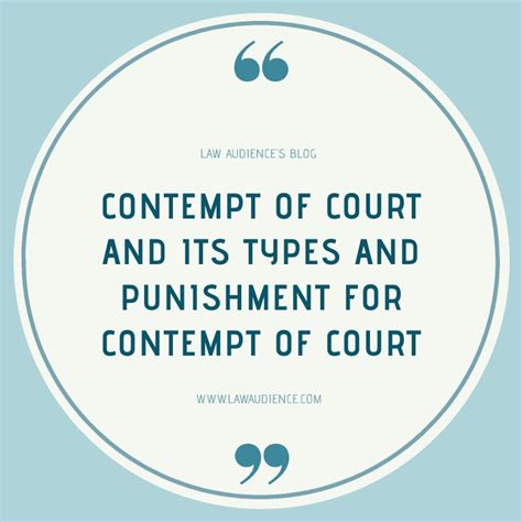 CONTEMPT OF COURT AND ITS TYPES AND PUNISHMENT FOR CONTEMPT OF COURT.