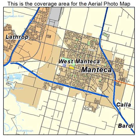 Aerial Photography Map of Manteca, CA California