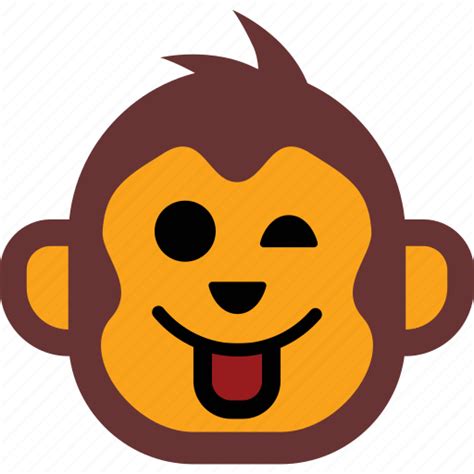 Emoticon, face, happy, monkey, smiley icon