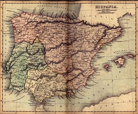 Vintage Map of Ancient Spain (Hispania)