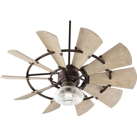 52" Indoor/Outdoor Rustic Windmill Ceiling Fan oiled_bronze_weathered ...