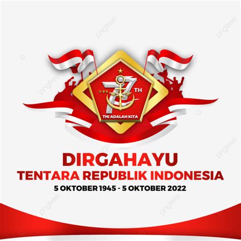 Greeting Text Dirgahayu Tni 2022 With Logo Resmi Hut Ke 77, Hut Tni Ke ...