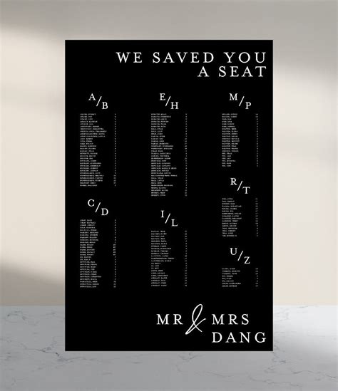 Seating Chart | The VICTORIA – Dang Designs