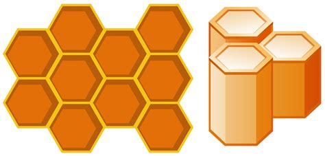 Front and Side View of Honeycomb 297332 Vector Art at Vecteezy