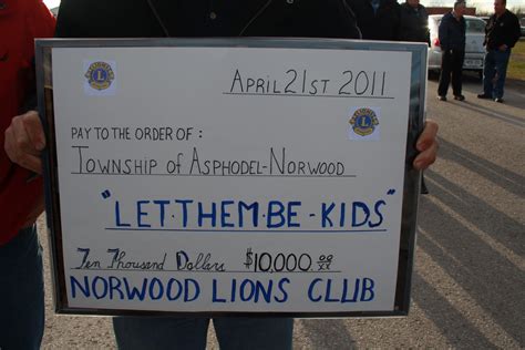 Let Them Be Kids: Asphodel-Norwood: Lions Club Donation