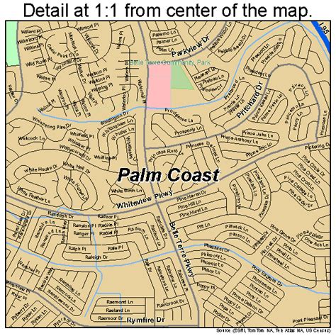 Palm Coast Florida Street Map 1254200