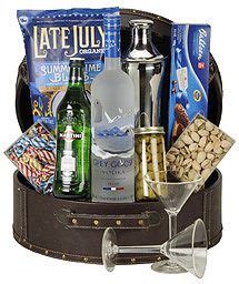 The Grey Martini Gift Basket: A bottle of Grey Goose Vodka, a martini ...