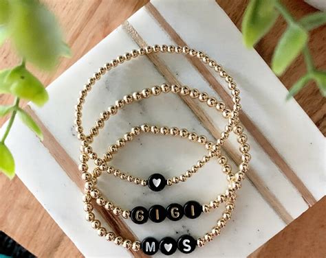 5 Bracelet Stack Stackable Gold Bracelets Personalized - Etsy