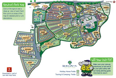 Hendra Holiday Park Map