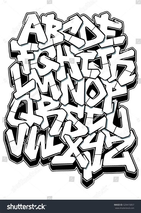 Black And White Graffiti Alphabet