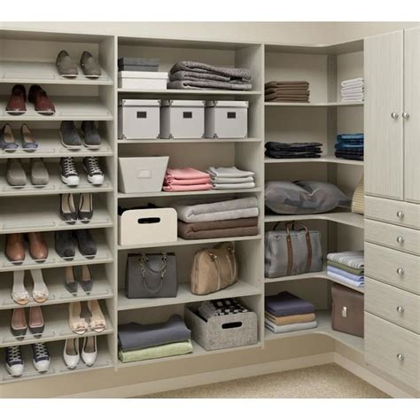 Easy Track 35-in W x 14-in D Weathered Grey Wood Closet Shelf Kit in ...