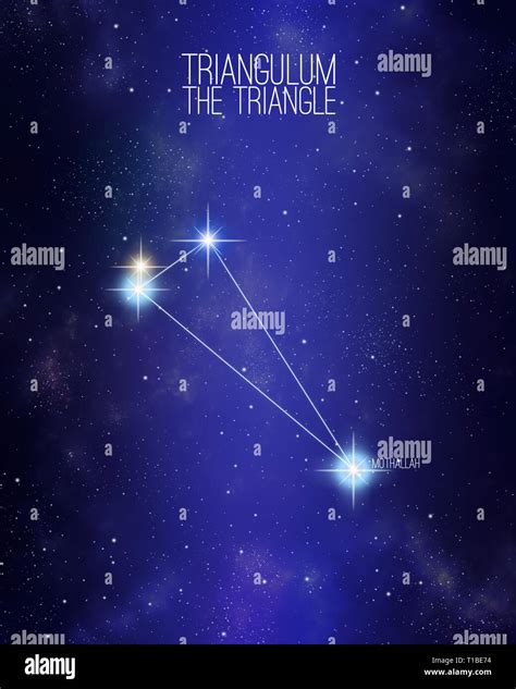 Triangulum the triangle constellation on a starry space background with ...