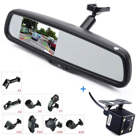 4.3" LCD Car Rear View Mirror Monitor Kit + Reverse Backup Parking ...