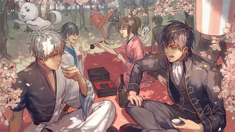 HD wallpaper: Anime, Gintama, Gintoki Sakata, Kagura (Gintama), Kondo ...