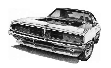 1969 Dodge Charger R/t Drawing by Nick Toth