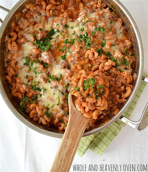 Skillet Chili Macaroni & Cheese - Whole and Heavenly Oven