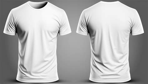 T - shirt mockup. White blank t - shirt front and back views. male ...