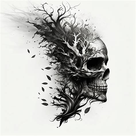 Skull Tattoo Design White Background PNG File Download - Etsy