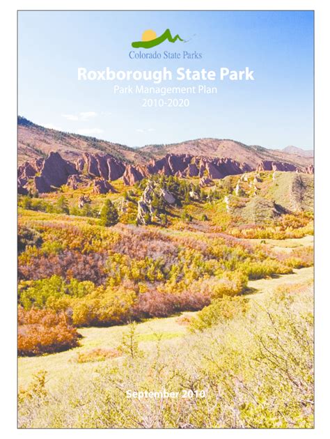 Fillable Online Roxborough State Park - Colorado Parks and Wildlife Fax ...