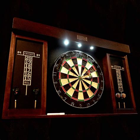 Barrington 40 inch Dartboard Cabinet with LED Lights, 40 inch x 4.375 ...