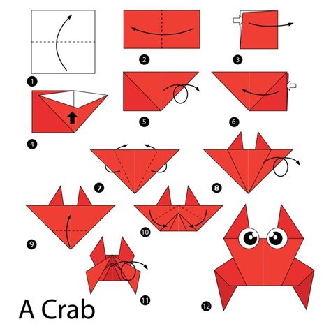 Simple origami instructions – how to fold a crab | Origami patterns ...