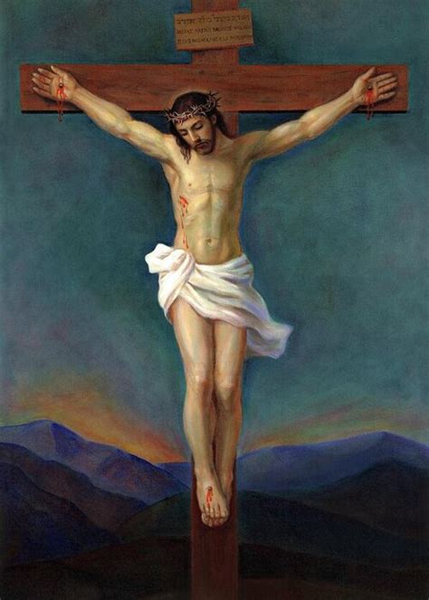 Jesus Christ On The Cross - Crucifixion Painting by Svitozar Nenyuk