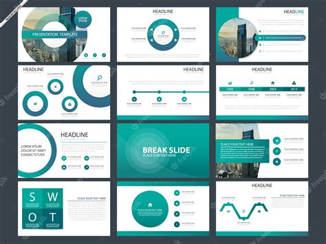 Premium Vector | Green abstract presentation templates