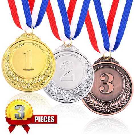 Swpeet Metal Gold Silver Bronze Award Medals with Ribbon, Olympic Style ...