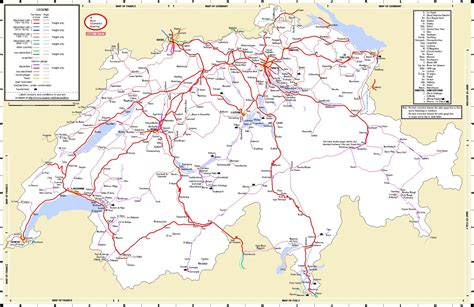 Switzerland train map - Train travel in switzerland map (Western Europe ...