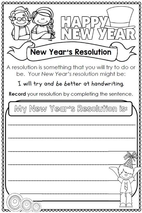 New Years Resolutions Coloring Pages