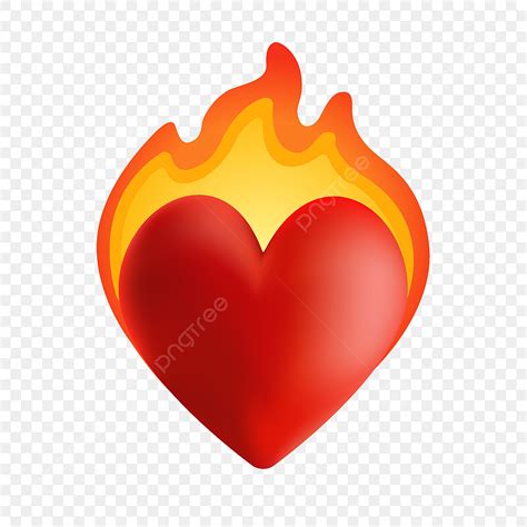 Fire Emoji Clipart PNG Images, Heart On Fire Emoji, Heart On Fire ...