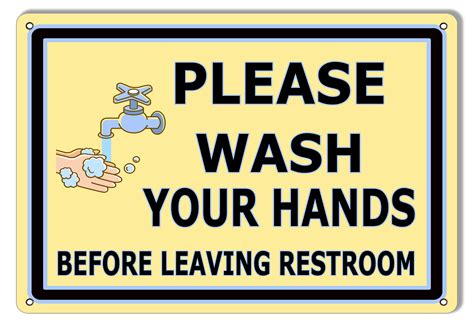 Please Wash Your Hands Restroom Metal Sign 9x12 - Reproduction Vintage ...