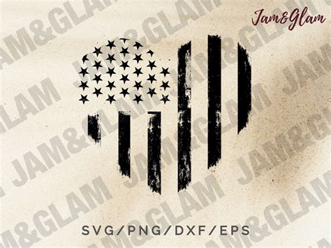 Distressed American Flag Svg Heart SVG 4th of July Svg Files - Etsy