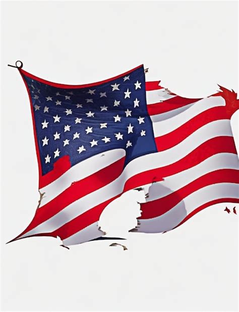 Premium AI Image | Torn American flag Vector