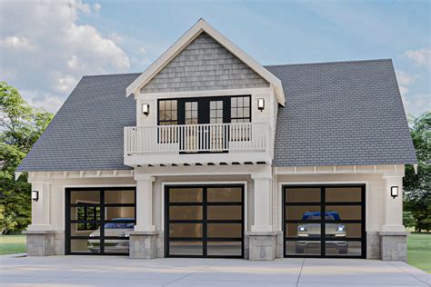 Plan 62335DJ: 3-Car Garage with Apartment and Deck Above | Carriage ...