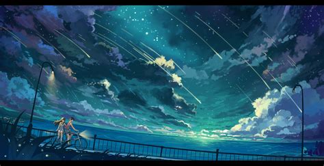 anime, Anime Girls, Sky, Clouds, Bicycle Wallpapers HD / Desktop and ...