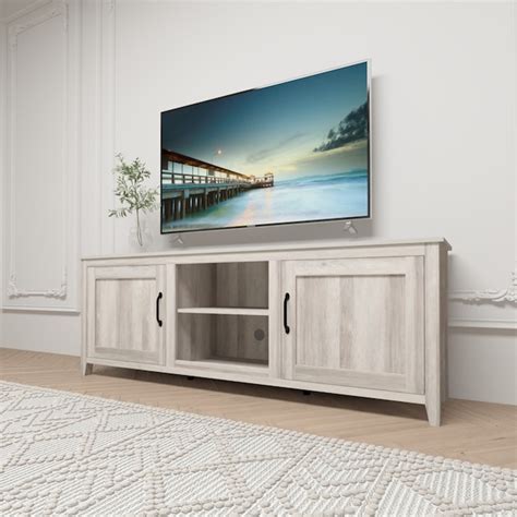 BESTCOSTY Modern/Contemporary Grey Tv Stand (Accommodates TVs up to 60 ...