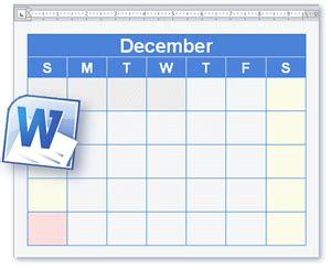 Calendar Template - Blank & Printable Calendar in Word Format