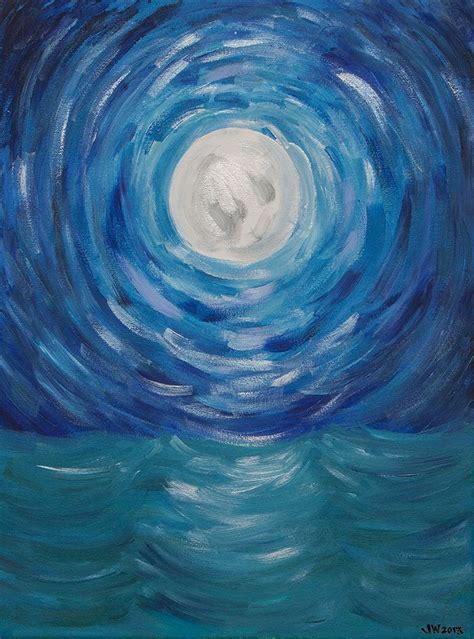 Moon over the Ocean | JWOriginalArt | Ocean, Ocean waves, Big waves