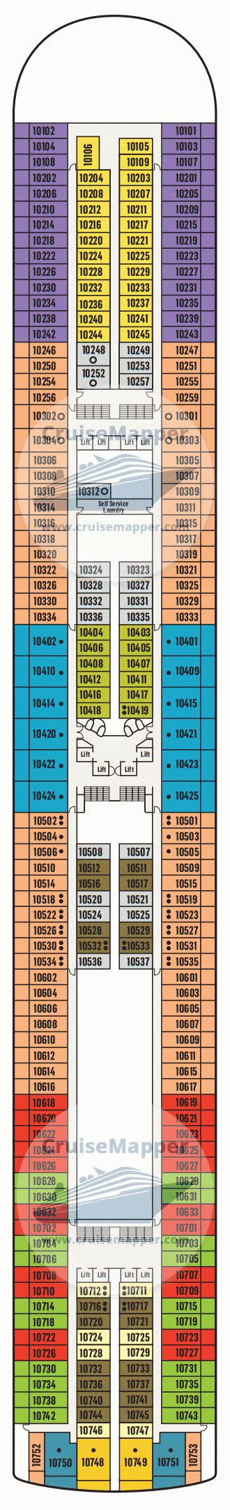 Pacific Adventure deck 10 plan | CruiseMapper