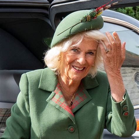 Queen Camilla is a modern Cinderella in glamorous powder blue suit | HELLO!