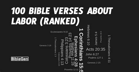 100 Bible Verses on Labor (Ranked)