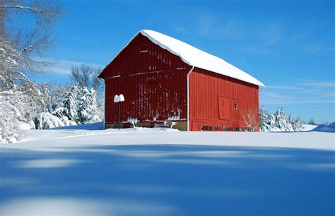 Free Red Barn in Snow 3 Stock Photo - FreeImages.com