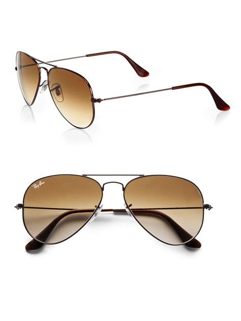 Ray-ban Original Aviator Sunglasses in Brown | Lyst